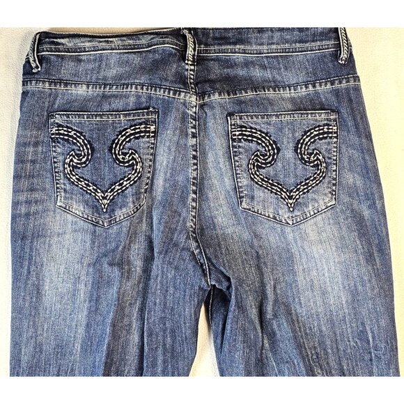 Reba Womens Stretch Denim Jeans Size 14 Bootcut Medium Wash Western Wear - Picture 8 of 8
